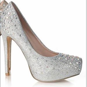 Platform silver heels